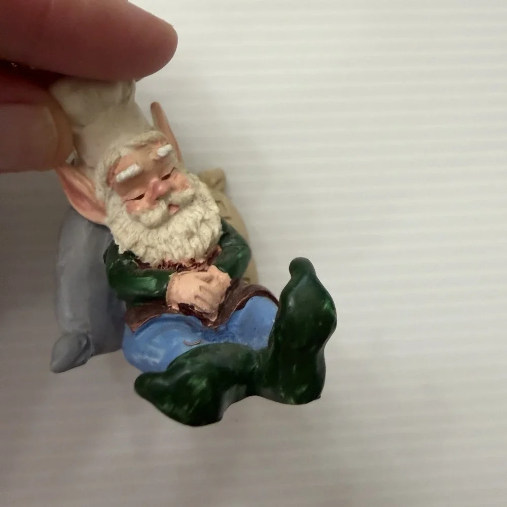 Vintage Christmas Elf Ornament Lot Of 3 Taiwan Pixie Gnome Painter Baker Gifts